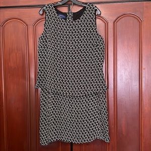 Charter Club  Silk NWT Black With Squares Two Piece Skirt Set Size 14P